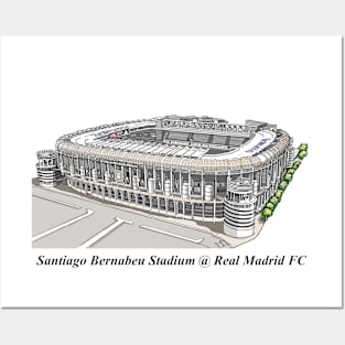 Drawing of Santiago Bernabeu Stadium @ Real Madrid FC Posters and Art